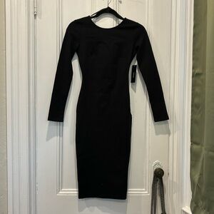 Lulus black backless midi dress